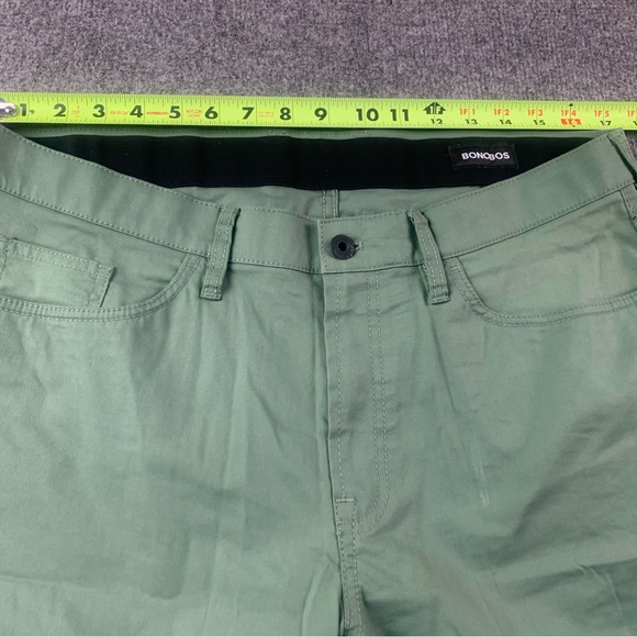 Bonobos Slim 3XDry Mens Cotton Blend Chino Pants Size 34x32 Green - Picture 2 of 11